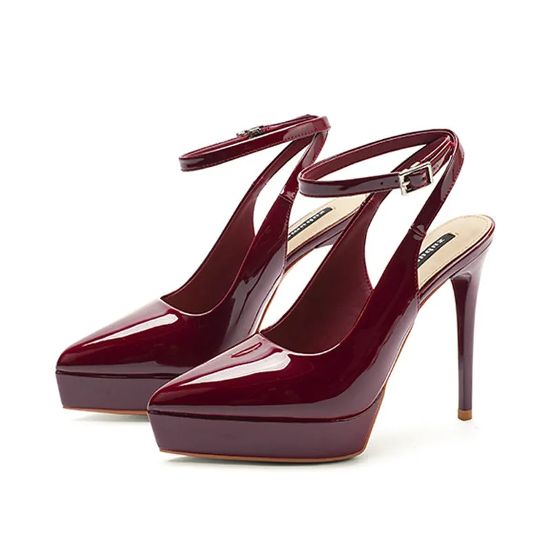 2025 1233-2 Sexy one-word bag head rear empty high-heeled sandals women's summer new pointed thin heel waterproof table high heels