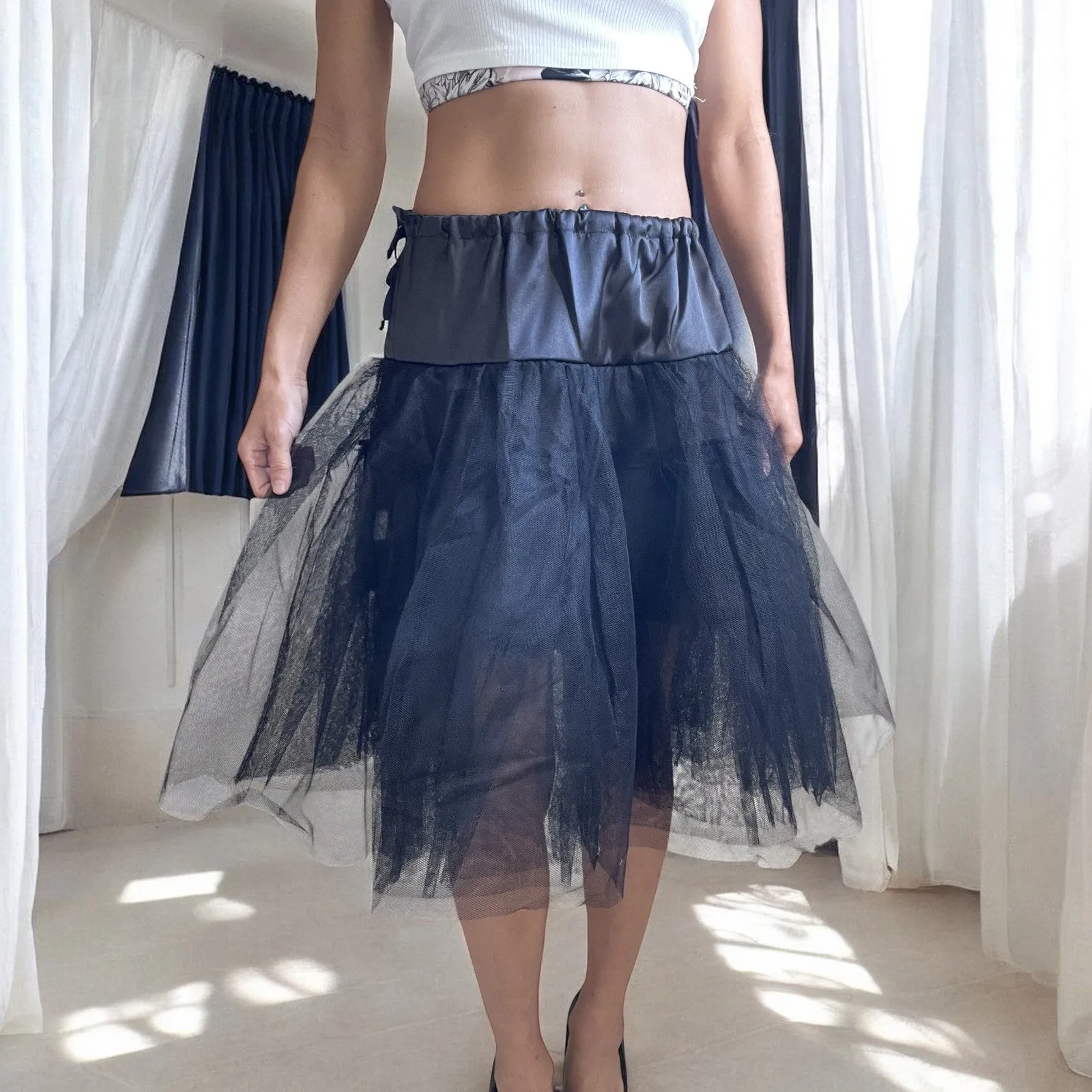 60's Square Dance Costume Black Petticoat Three layers underskirt