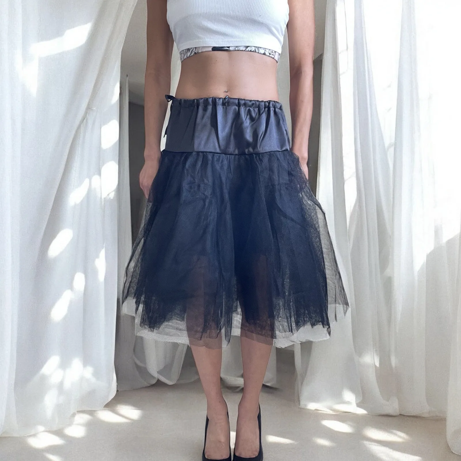 60's Square Dance Costume Black Petticoat Three layers underskirt