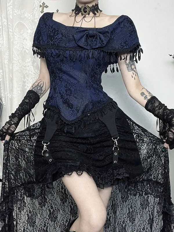 Alternative Irregular Lace Fishtail Skirt