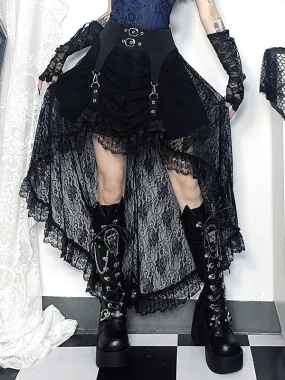 Alternative Irregular Lace Fishtail Skirt