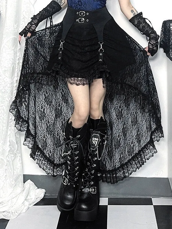 Alternative Irregular Lace Fishtail Skirt