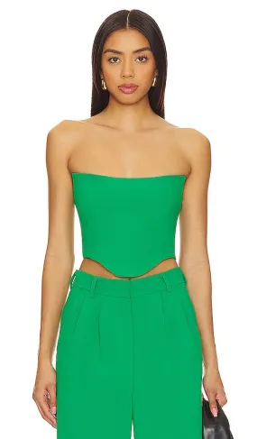 Amanda Uprichard Sabine Crop Top in in Green