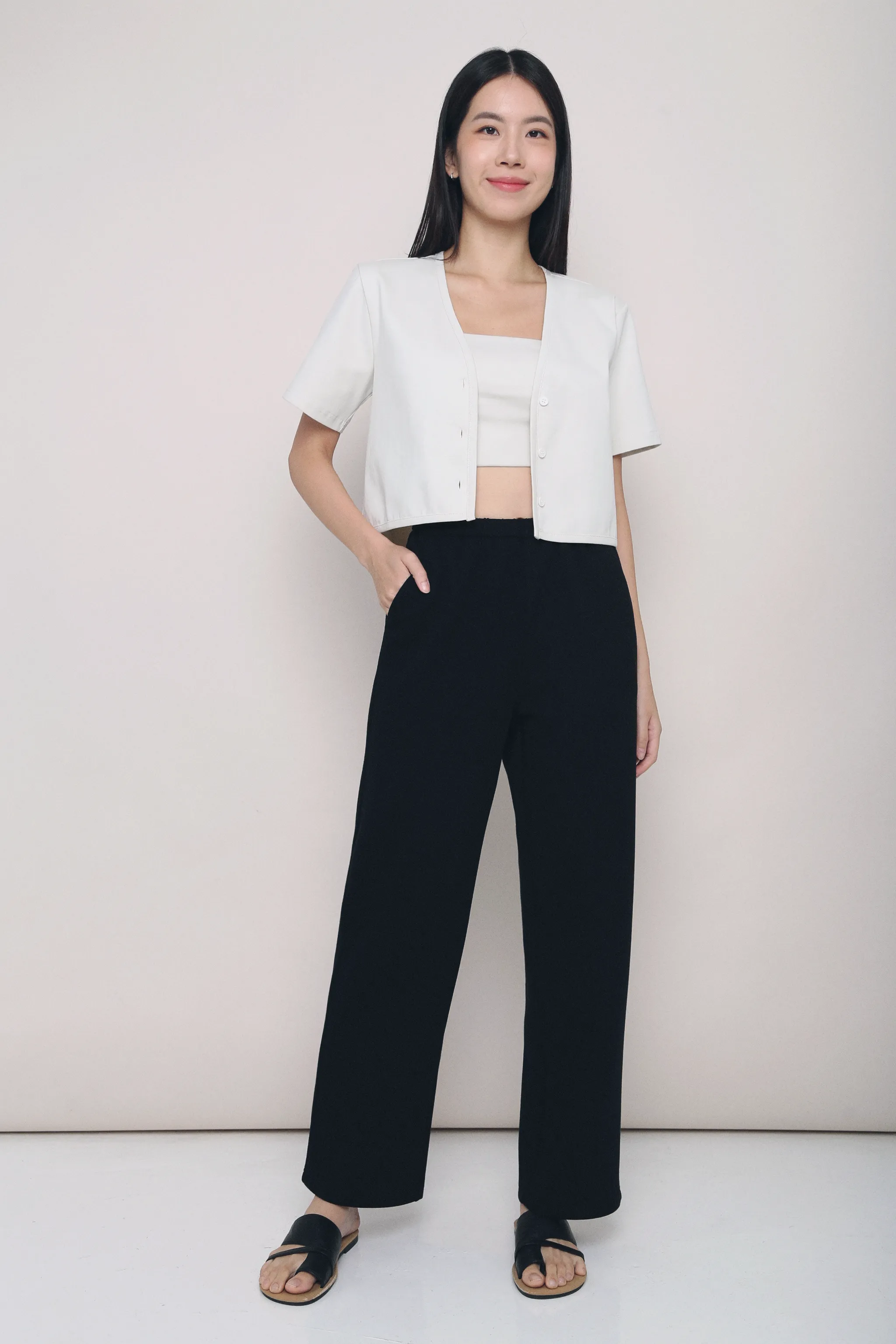Avalon Straight Leg Slacks Black (Backorder)