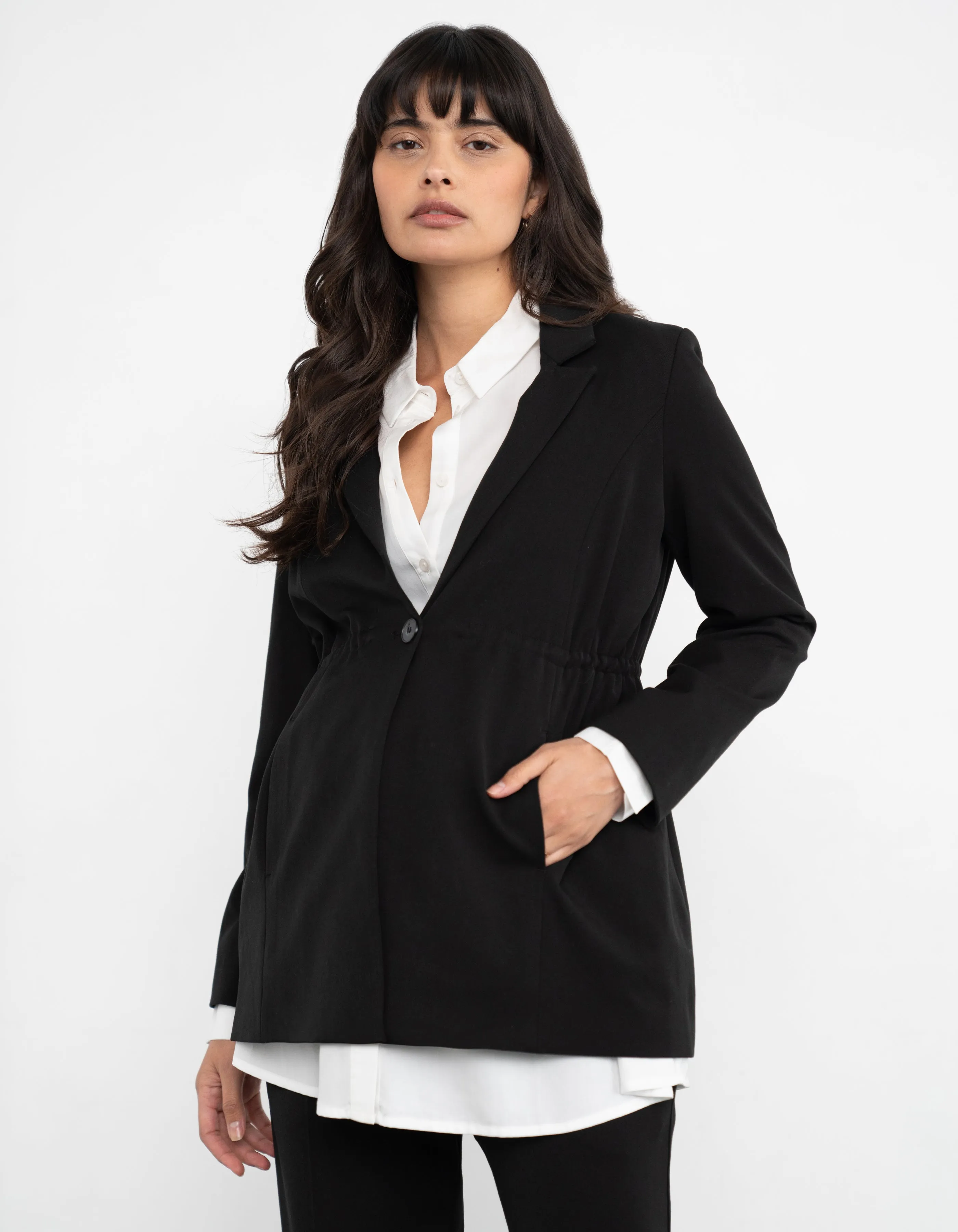 Black Maternity Blazer