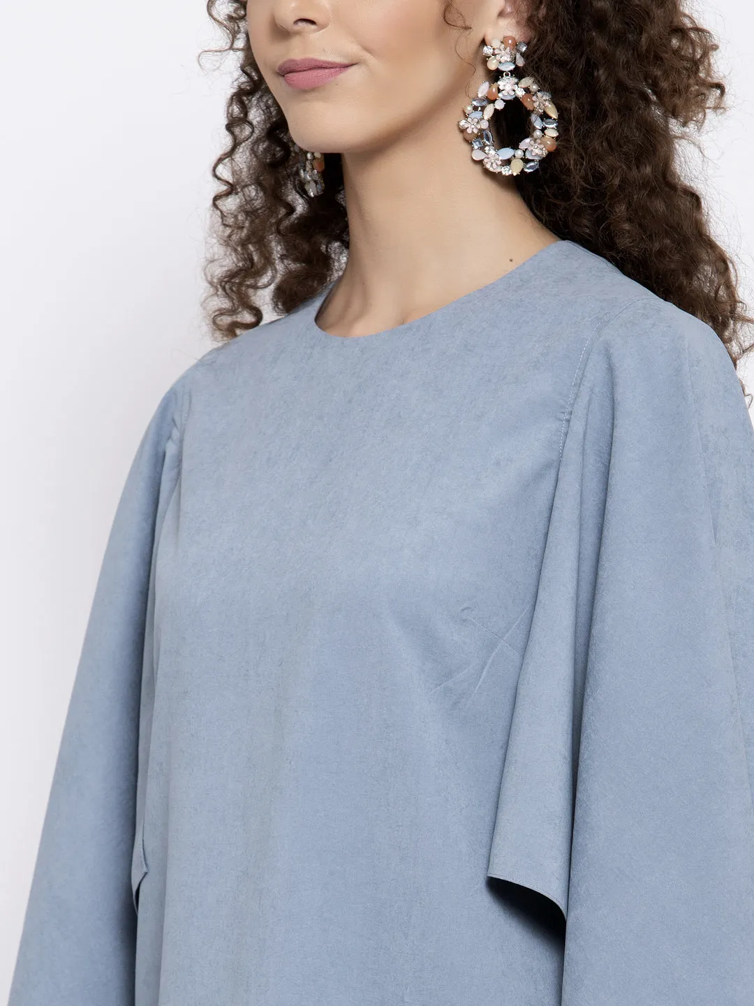 Blue Dress With Hanky Sleeve