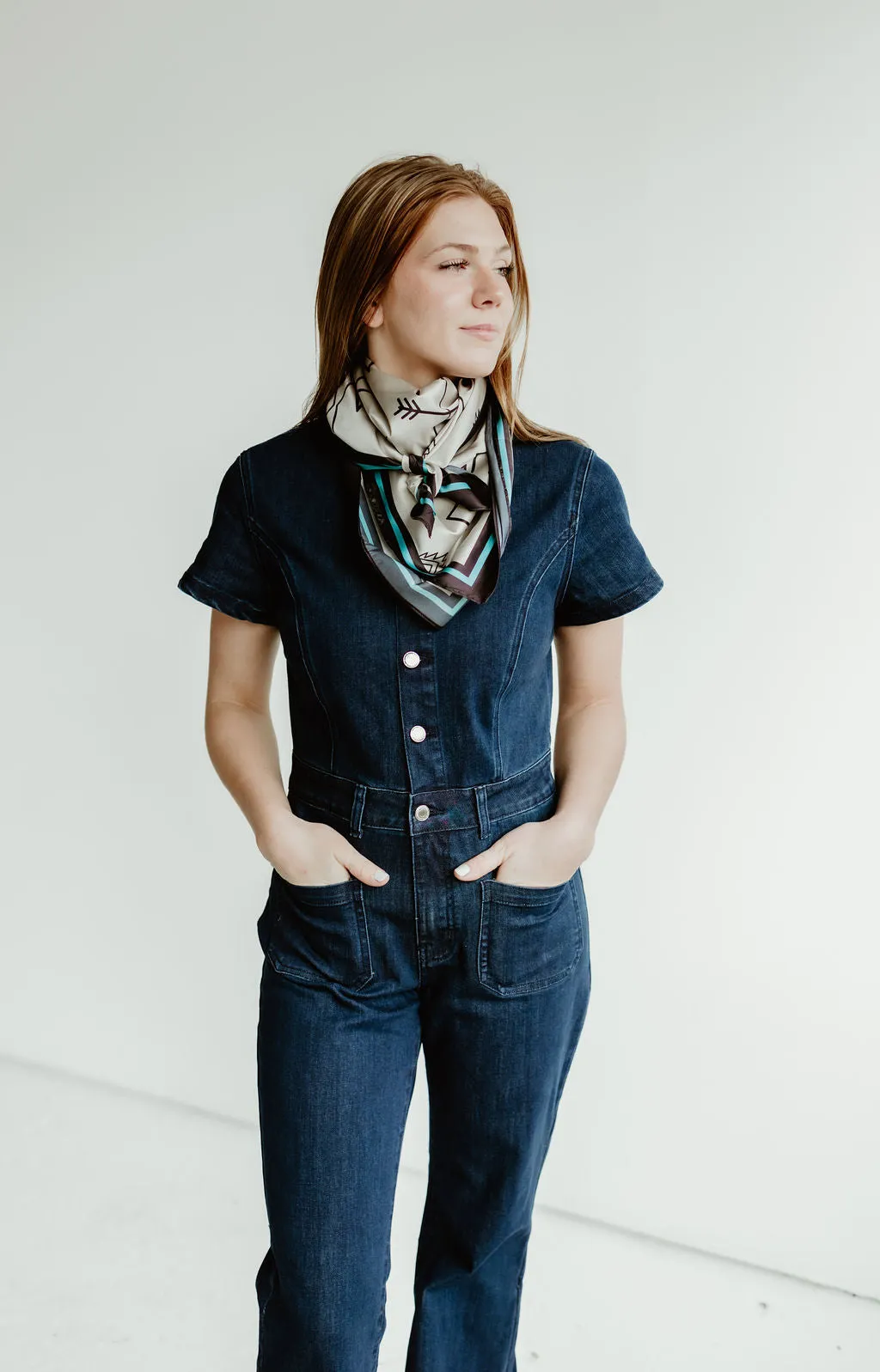 Flattering Flared Denim Jumpsuit