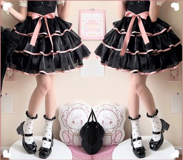 Kawaii Pink Bow High-heeled Lolita Shoes