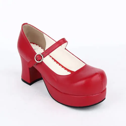 Kera Lolita high-heeled lace bow dress Lolita fashion cosplay shoes