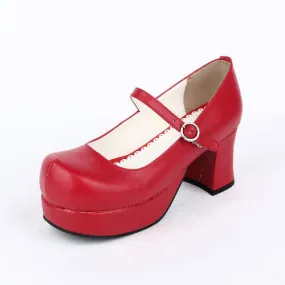 Kera Lolita high-heeled lace bow dress Lolita fashion cosplay shoes