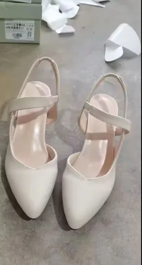Leather Sandals Women Summer New Style Thick Heels Women's Shoes B74606   (38)