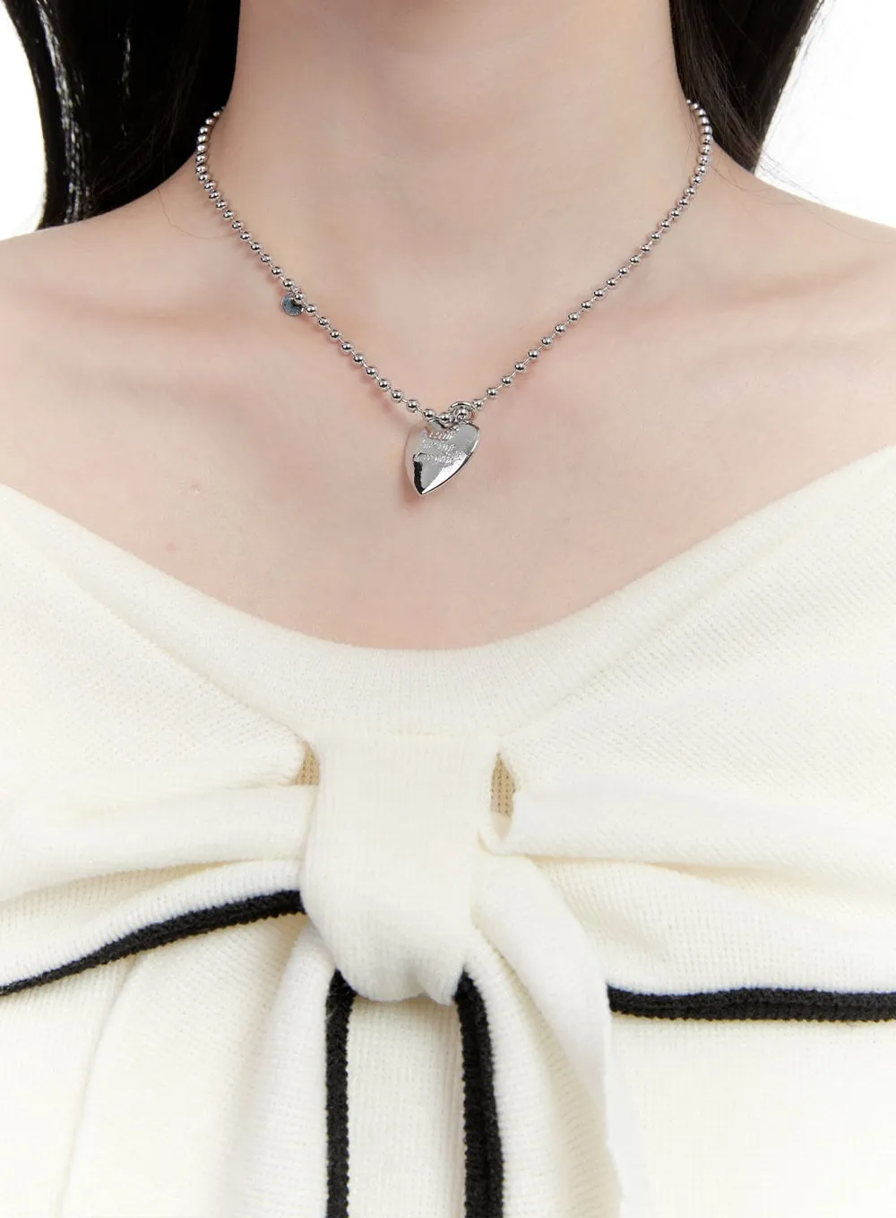Lettering Heart Necklace CF528