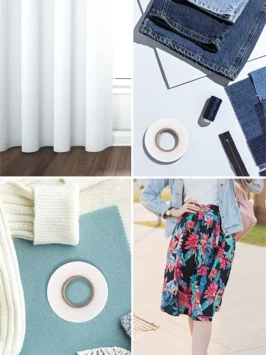 Mandala Crafts Hem Tape - Iron On Hemming Tape for Pants  No Sew Adhesive Fusing Tape for Fabric Fusion Curtains Pants Clothes