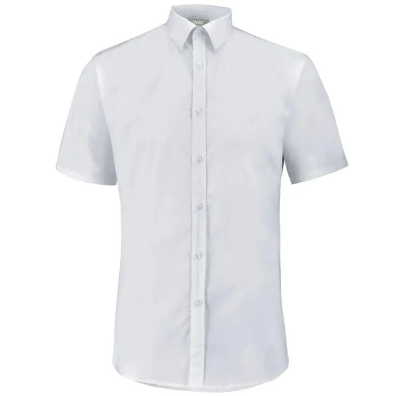 Men's White Capuccino Service Shirt Short Sleeves - LAFONT