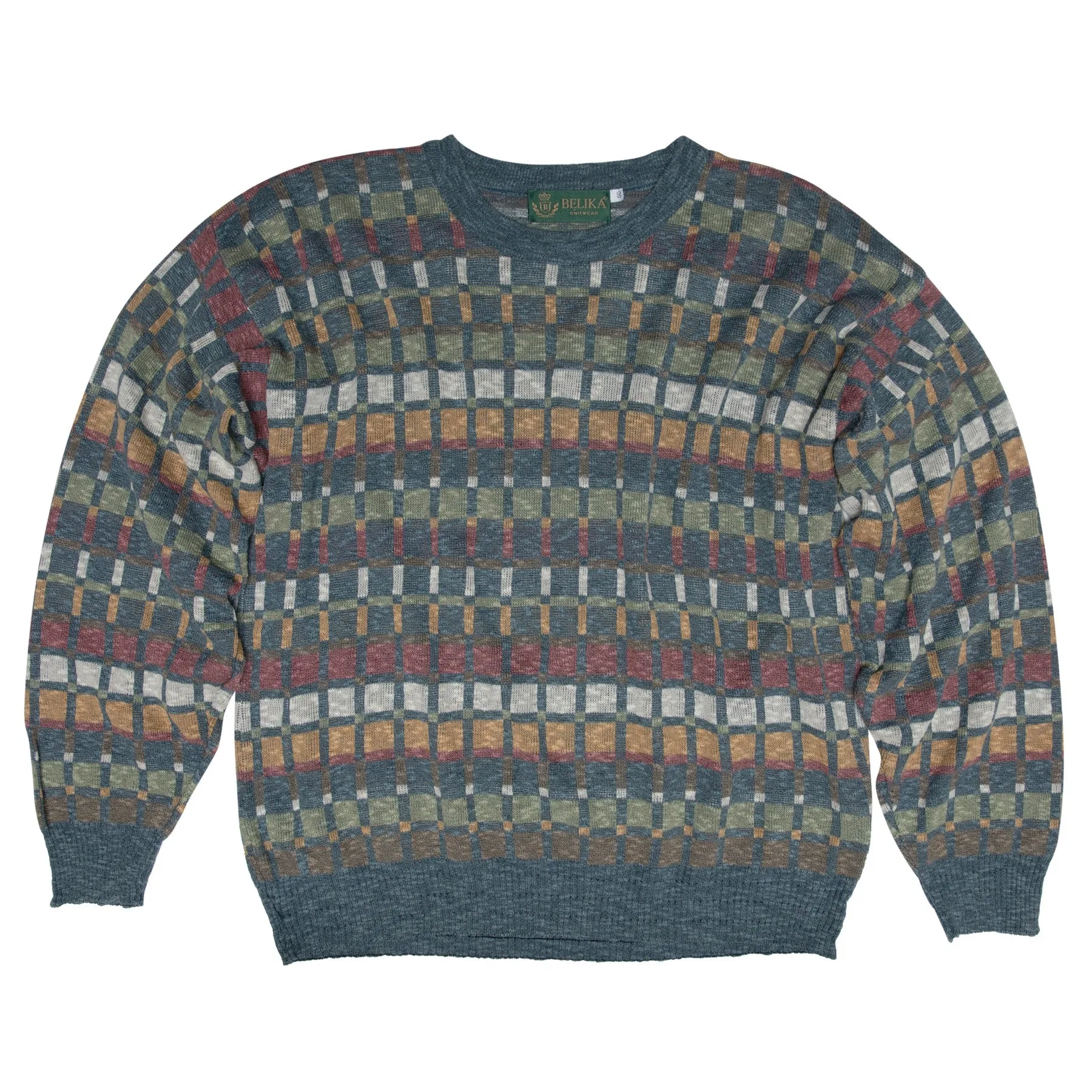 Mid-Century Jacquard Float Stitch Pullover Sweater