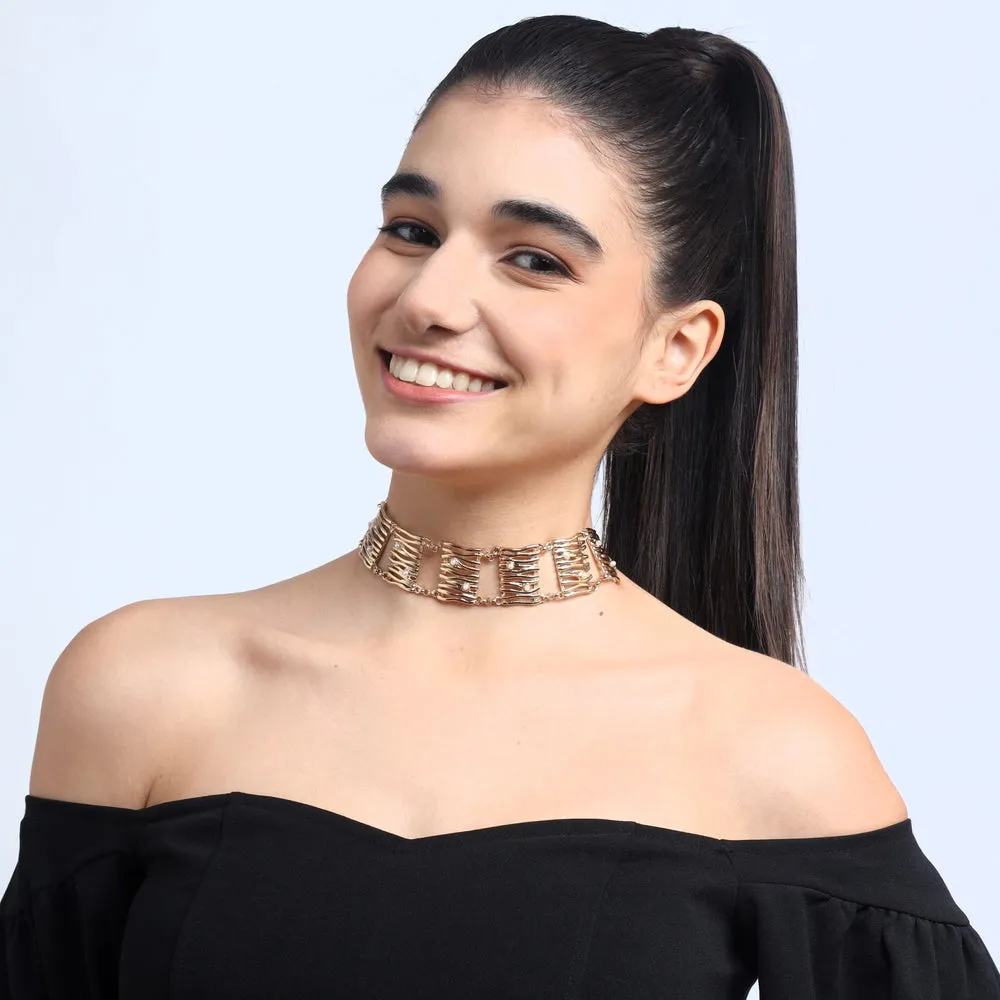 Pearlfect Whimsical Pearl Delight 24K Gold-Plated Choker Necklace
