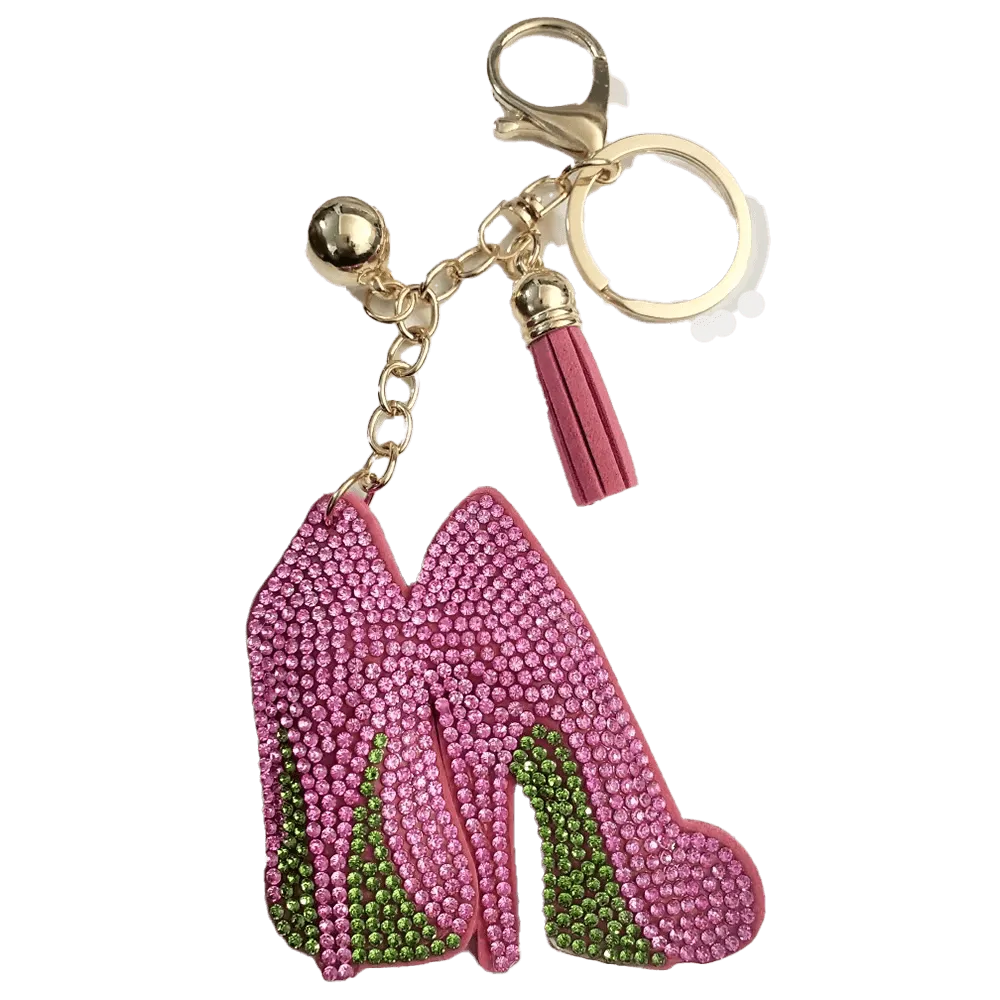 Pink and Green High Heel Keychain
