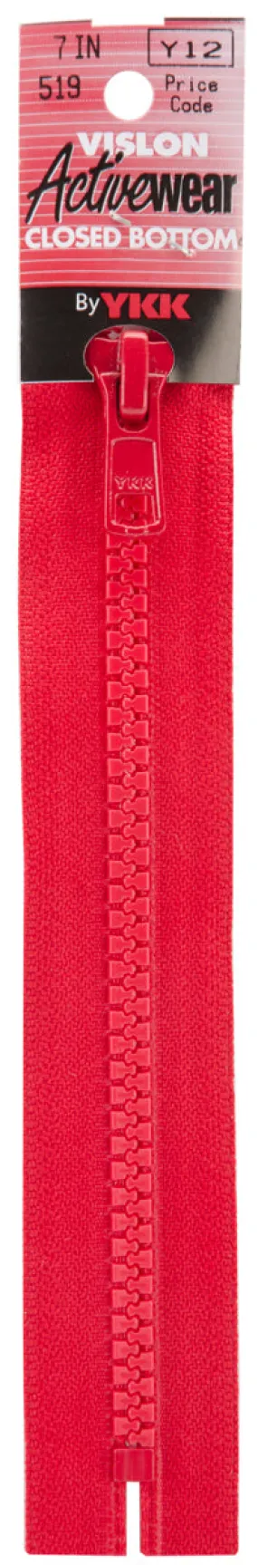 Red -Zipper 7" Vislon