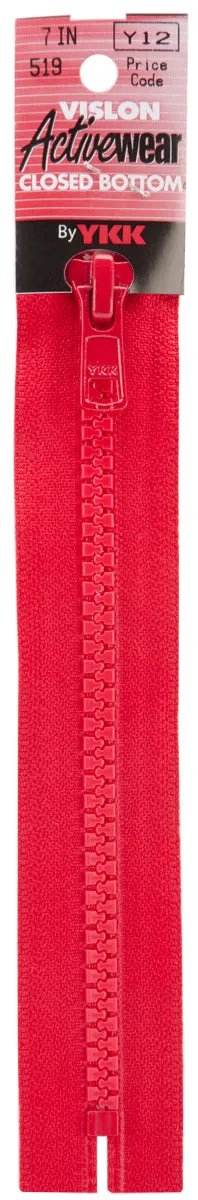 Red -Zipper 7" Vislon