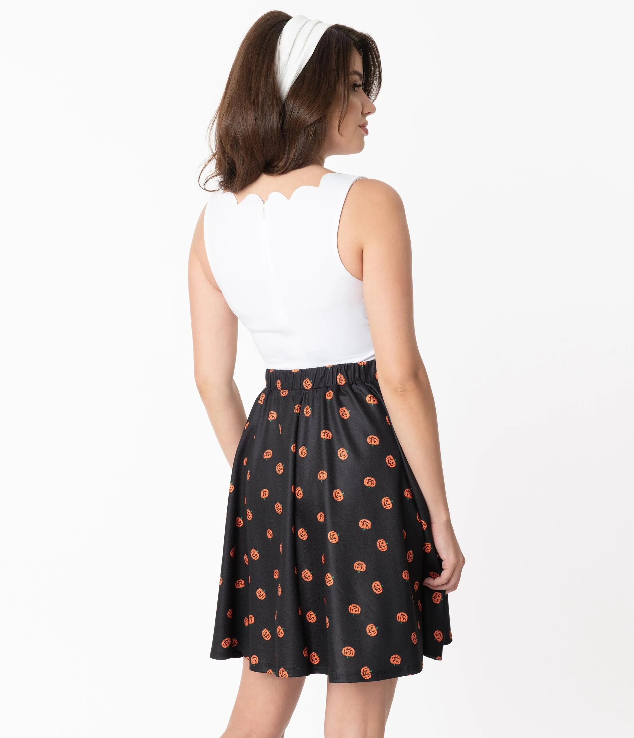 Smak Parlour Black & Orange Pumpkin Sweet Talk Skirt
