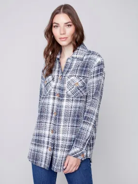Tweed Shirt Jacket - Navy