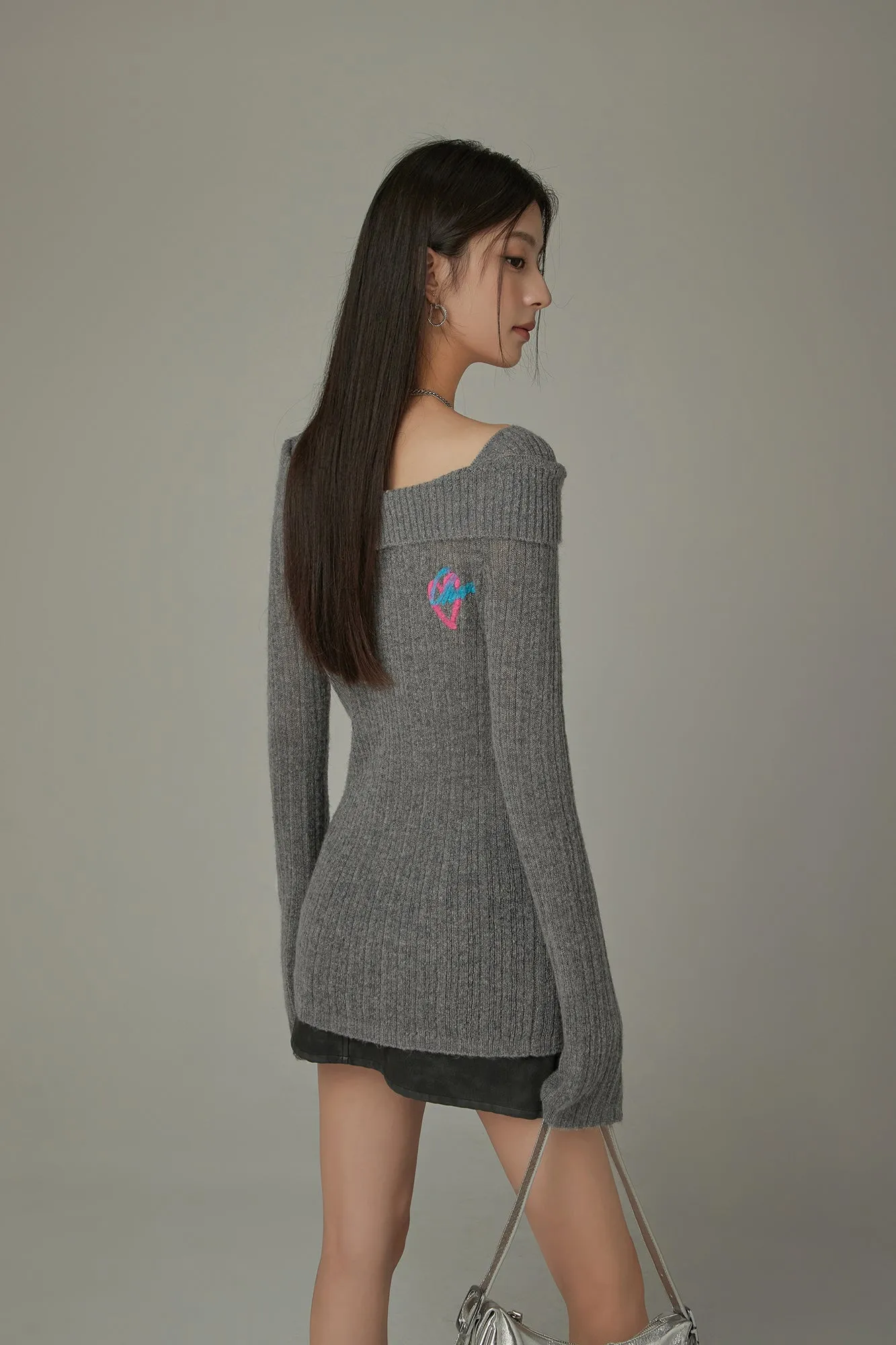 Unbalanced Off-Shoulder Knit Sweater