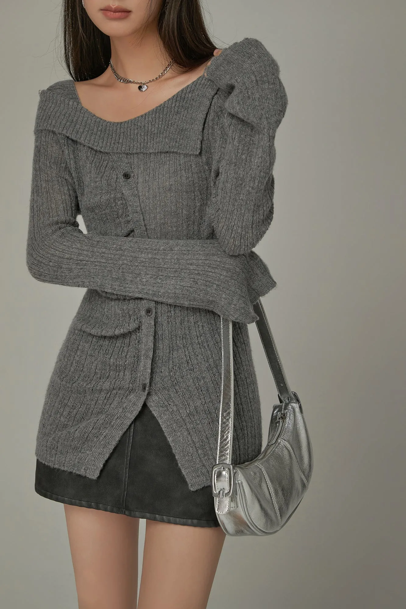 Unbalanced Off-Shoulder Knit Sweater