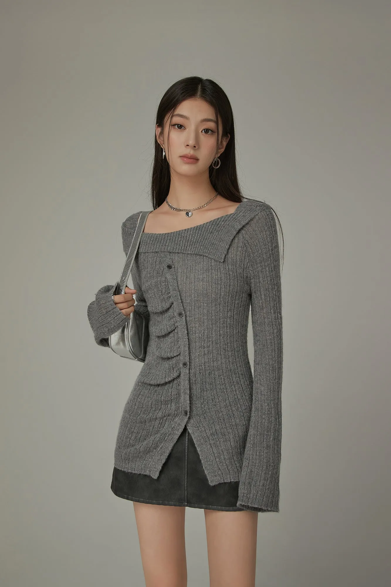 Unbalanced Off-Shoulder Knit Sweater