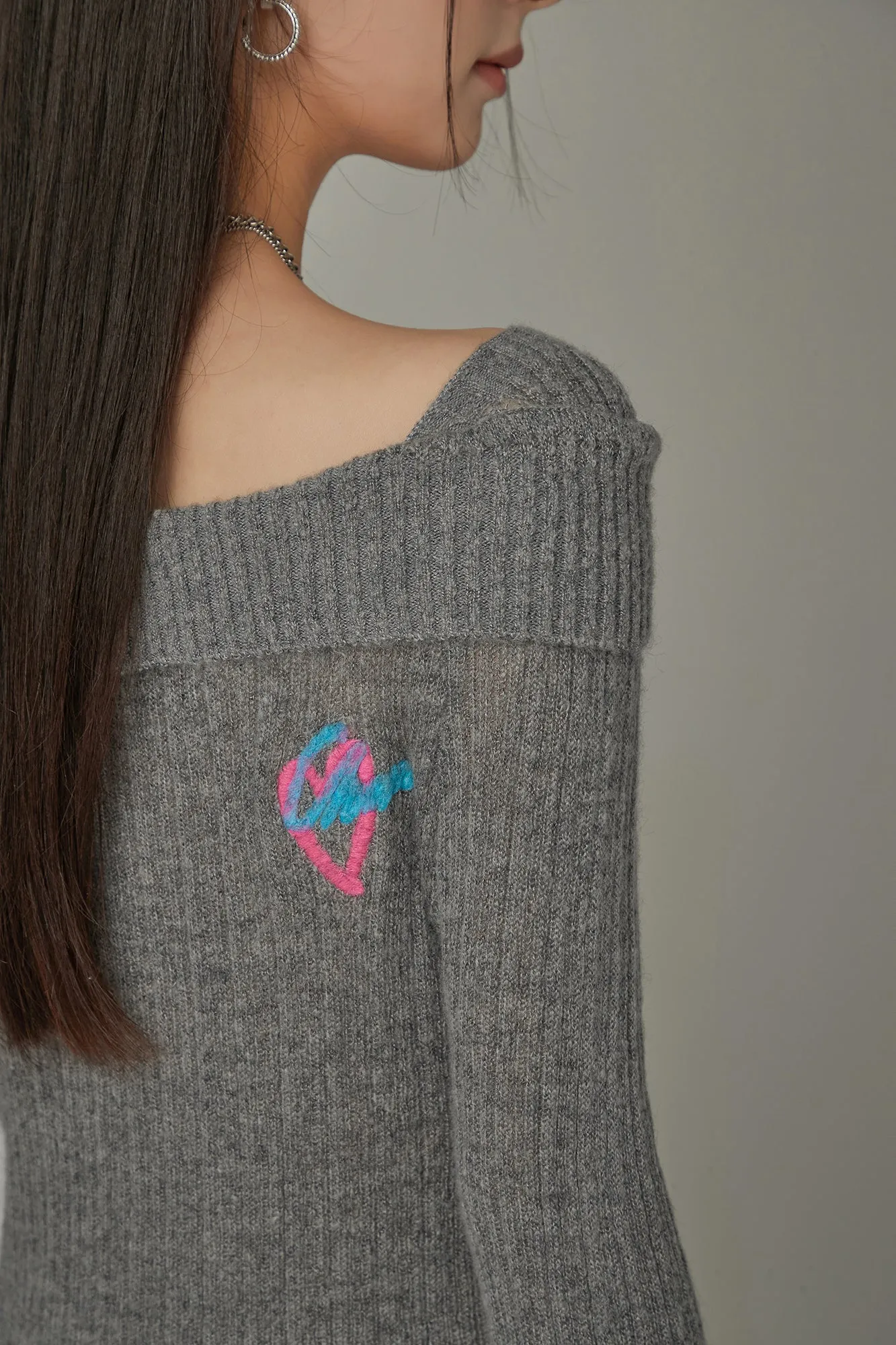 Unbalanced Off-Shoulder Knit Sweater