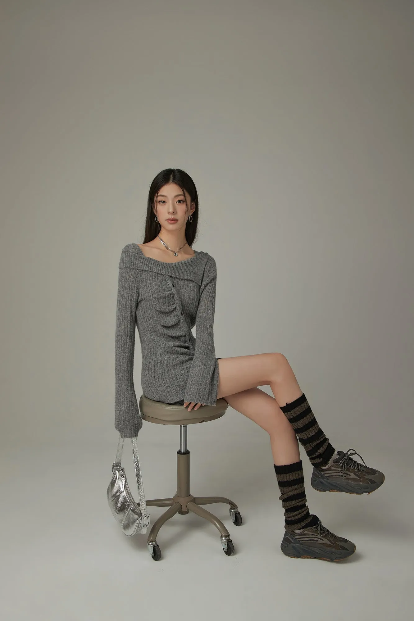 Unbalanced Off-Shoulder Knit Sweater