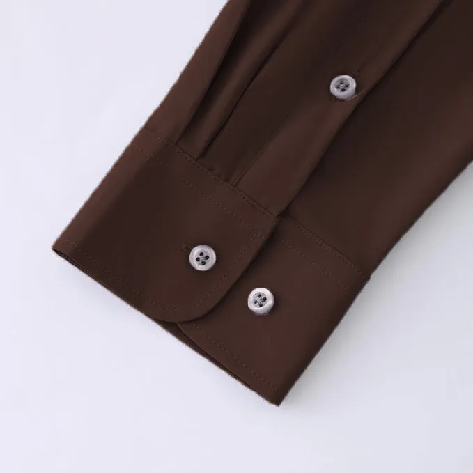 Uniform Unicorn Men's Formal Coffee Shirt - Slim Fit Long Sleeve with Pocket | Office Wear | Formal Wear | Daily Wear(Shirt_Coffee)