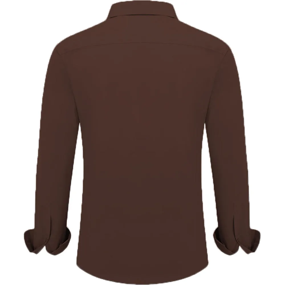 Uniform Unicorn Men's Formal Coffee Shirt - Slim Fit Long Sleeve with Pocket | Office Wear | Formal Wear | Daily Wear(Shirt_Coffee)