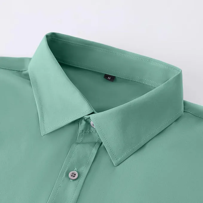 Uniform Unicorn Men's Formal Eton Blue Shirt - Slim Fit Long Sleeve with Pocket | Office Wear | Formal Wear | Daily Wear (Shirt_Eton Blue)