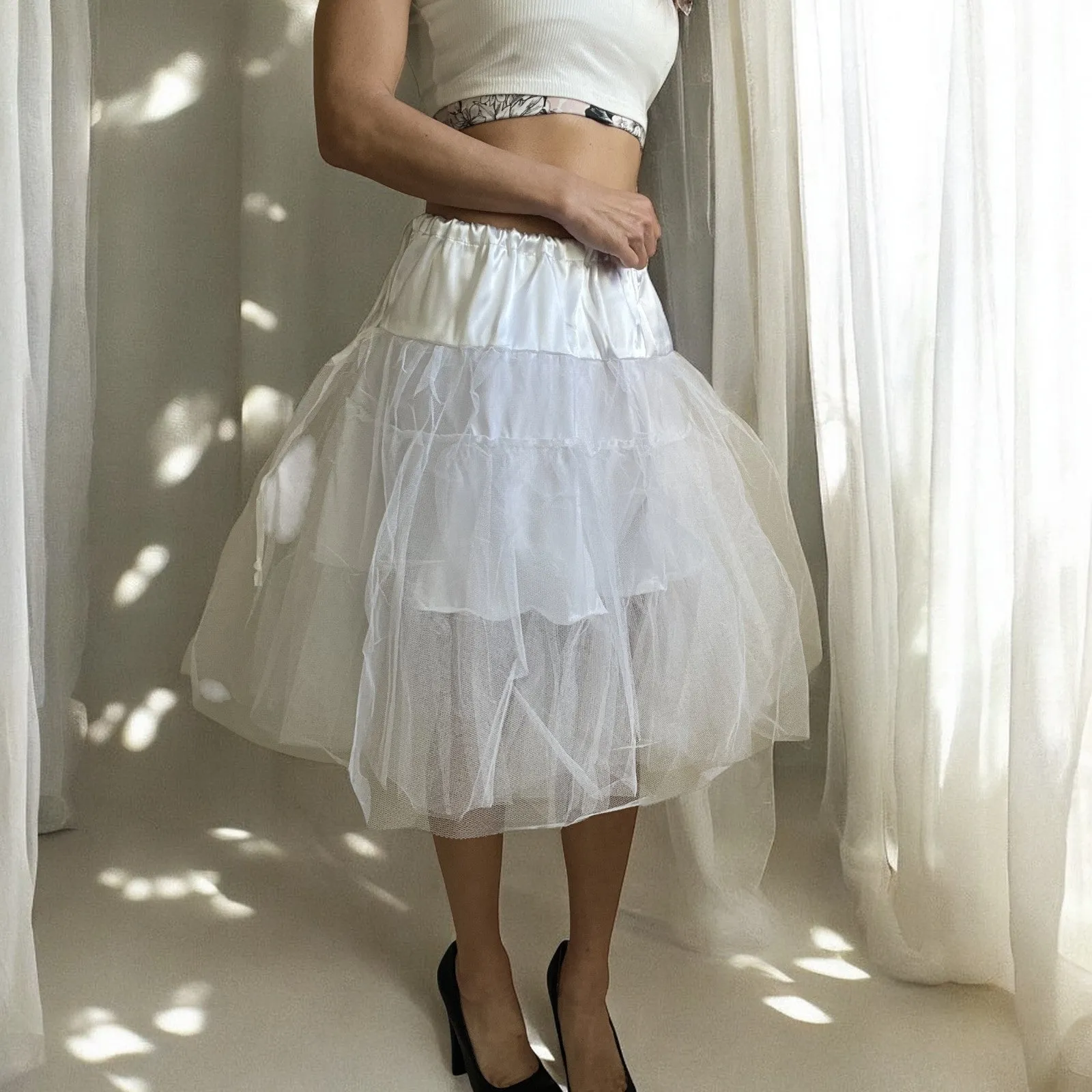 Viva Dance White Petticoat Three Layers Underskirt Pannier