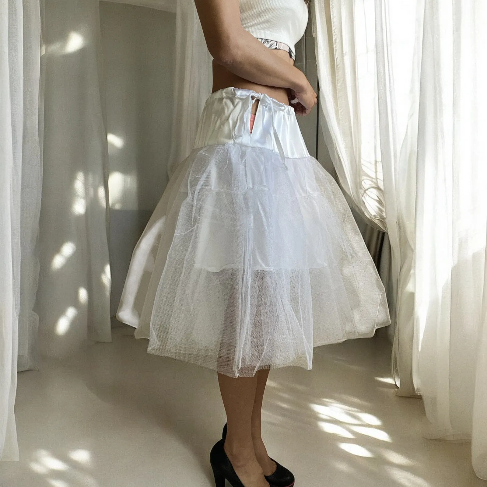 Viva Dance White Petticoat Three Layers Underskirt Pannier