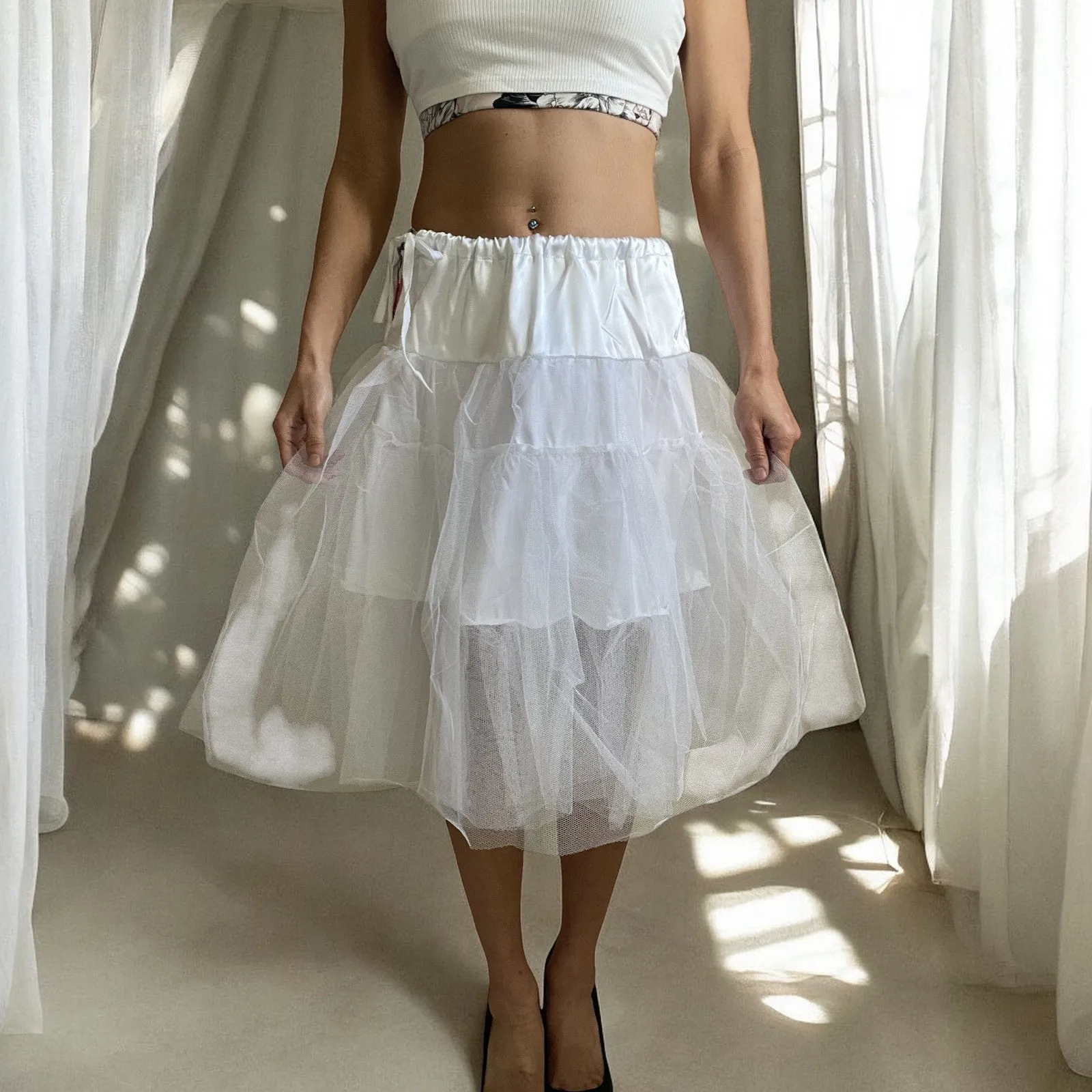 Viva Dance White Petticoat Three Layers Underskirt Pannier