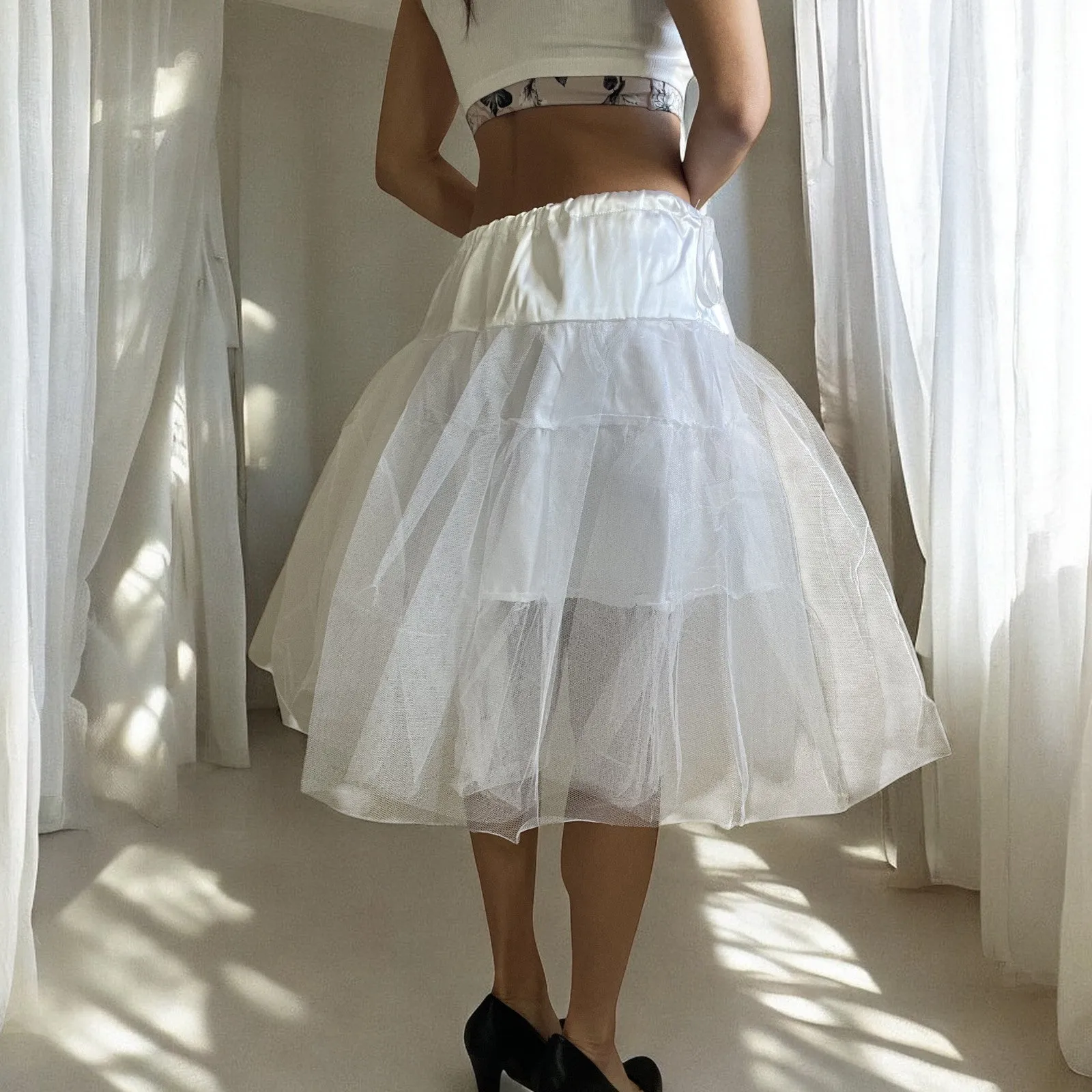 Viva Dance White Petticoat Three Layers Underskirt Pannier